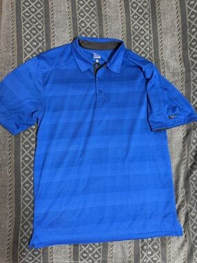 Nike Men’s Royal Blue Striped Performance Polo